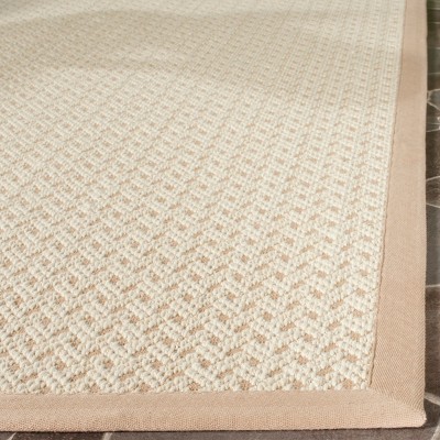 Ivory and Beige Handmade Wool Chevron Rug
