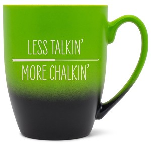 100 North Billiards Design 10 Ounce Green and Black Two Toned Ombre, Comfortably Fits Your Hands, Ceramic Tea Coffee Cup Mug, Less Talkin' More - 1 of 1