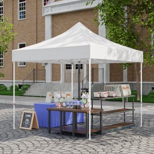 EAGLE PEAK 10x10 Commercial Canopy, Pop Up Canopy with Reinforced Frame, Easy Setup for Vendor Events, Markets, and Tradeshows, White - 1 of 4