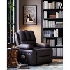 22'' Recliner Chai, Manual PU Leather Recliner with Cup Holders & Side Pockets, Ergonomic Design for Nursery, Living Room, Bedroom - 3 of 4