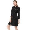 INSPIRE CHIC Women's 3/4 Sleeve Button Down Denim Shirt Dress - 2 of 4