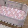NoJo Skip Hop Cozy-Up 2-in-1 Bedside Sleeper Pink and White Clouds 100% Cotton Fitted Bassinet Sheet - 4 of 4