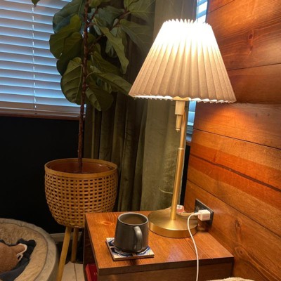 23 Plaid Shade Metal Table Lamp Brass/green - Hearth & Hand™ With Magnolia  : Target