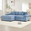 92" Modular Corduroy Sectional Sofa with Ottoman and 6 Throw Pillows, L-Shaped Oversized Cloud Couch for Living Room or Bedroom–The Pop Home - 2 of 4