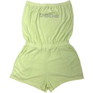 Bebe Womens' One-Piece Terrycloth Bandeau Rompers - 1 of 3