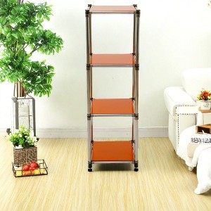 NicBex 4-Tier Storage Shelves,Heavy Duty Stainless steel Storage Shelving Unit for Kitchen,Living Room,Bedroom,Office,Outdoor,Modular Rack - 1 of 4