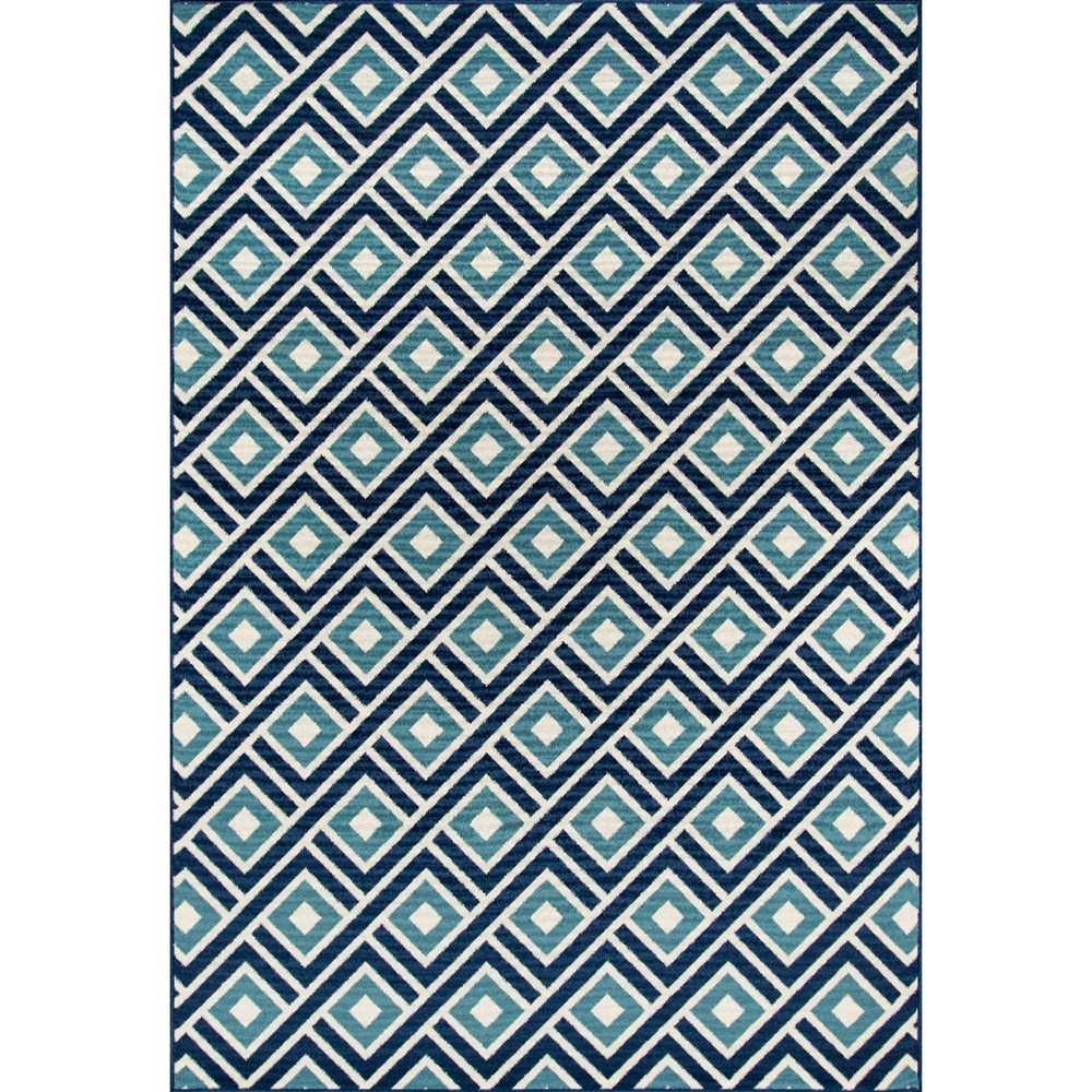 7'10inx10'10in Geometric Area Rug Blue - Momeni