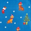 Collections Etc Christmas Dog Soft Fleece Zippered Cuddle Wrap Blanket 60" x 67" Blue - 3 of 3