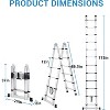 Collapsible Extension Telescoping Ladder with Stabilizers, Balance Bar, Non-Slip Feet, A Frame Lightweight Ladder for Home RV Work, 330Lbs Capacity - 2 of 4