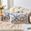 REGALWOVEN Fade-Resistant Leaf Print Ruffled Trim Bohemian Throw Pillow Cases 2 Pcs - 2 of 4