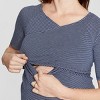 Short Sleeve Crossover Nursing Maternity T-Shirt - Isabel Maternity by Ingrid & Isabel™ Navy Striped XS - 3 of 3