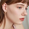 14K Gold Plated Huggie Hoops with Cubic Zirconia - Small Cartilage Ear Cuffs for Women, Hypoallergenic Real Gold Jewelry - 4 of 4