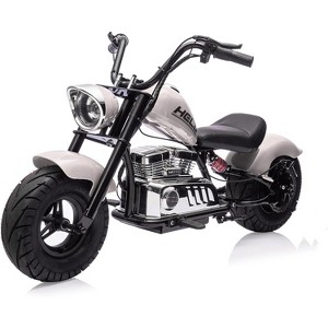 36V 350W Kids Electric Dirt Bike, w/Removable Training Wheels, 16.5MPH Max, Suspension, LED Lights,Music, Leather Seat - 1 of 4