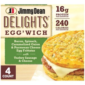 Jimmy Dean Delights Frozen Bacon Spinach & Onion Egg'wich - 16.4oz/4ct - 1 of 4