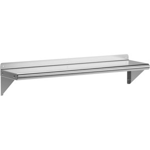 Silver Stainless Steel Wall-Mounted Utility Shelf, Back Shelf, Space-Saving Design for Kitchen, Restaurant - 1 of 4
