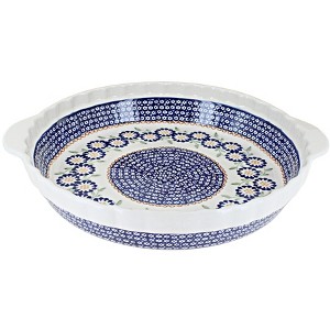 Blue Rose Polish Pottery Z148 Manufaktura Pie Plate With Handles - 1 of 1