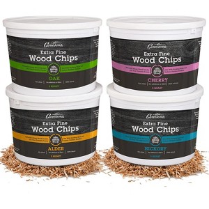 Camerons Natural Extra Fine BBQ Wood Chips, 4 Pack - Apple, Pecan, Oak, Hickory (5 Quarts ea) - Kiln Dried Sawdust Shavings - 1 of 4