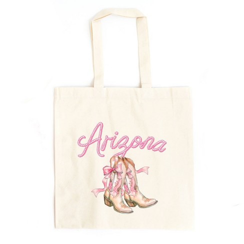 City Creek Prints Coquette Arizona Cowgirl Boots Canvas Tote Bag - 15x16 - Natural - image 1 of 2