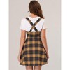 Allegra K Women's Pinafore Overall Tartan Checks Braces A-line Suspender Skirt - 4 of 4