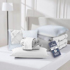 Nestl Comforter Set, 9 Piece Pinch Pleated Bedding Set, Bed in a Bag, All season Bed Set with Cooling Pillows - 1 of 4