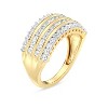 GILDED 1 Carat Total Weight Lab Grown Diamond Statement Ring Band in 14KT Gold Plated or 925 Sterling Silver, Size 7 - 2 of 4