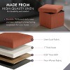 Ornavo Home Collapsible Square Small Storage Ottoman - 12 Inch - 4 of 4