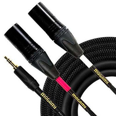  Mogami 6' Gold 3.5mm TRS Male to Dual XLR Male, Straight Stereo Audio Adapter Cable 