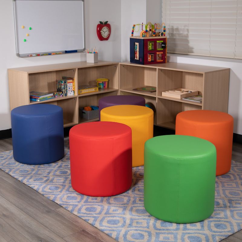 Emma and Oliver 18"H Soft Seating Flexible Circle for Classrooms and Common Spaces - Orange, 3 of 11