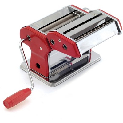 Norpro Stainless Steel Pasta Machine with Hand Crank - Red