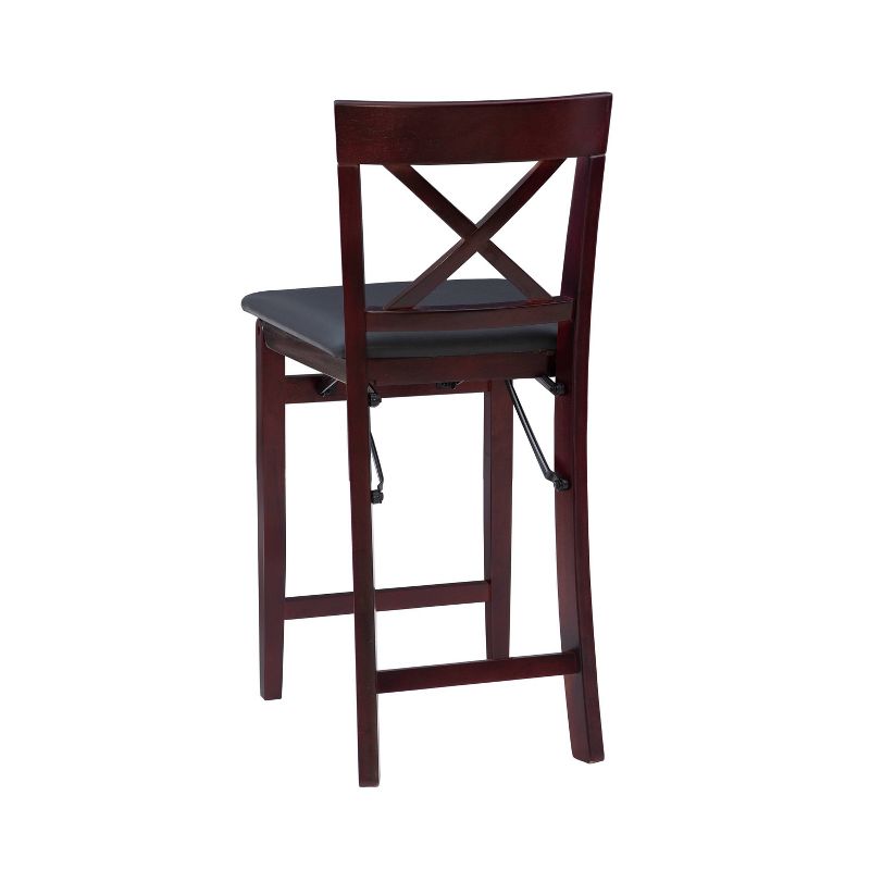 Triena X Back Faux Leather Folding Counter Height Barstool Espresso - Linon, 6 of 23