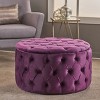 NicBex Ottoman Foot Rest with Buttons Stylish Footstools and Ottomans Round Upholstered Velvet Ottoman for Bedroom, Living Room - 2 of 4