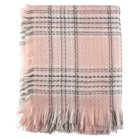 Pink outlet tartan throw