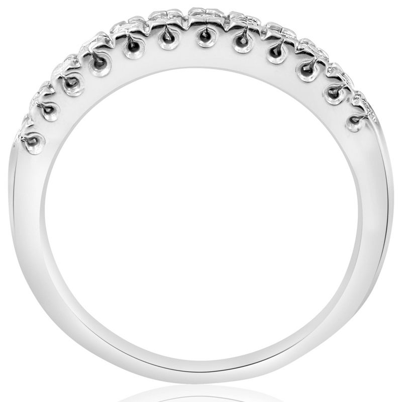 Pompeii3 5/8ct Pave Diamond French Prong Set Wedding Ring 14K White Gold, 3 of 5