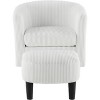 Swivel Accent Chair with Ottoman, Corduroy Upholstered Barrel Chairs with Washable Cushion, Arm Chair Footrest Set, Reading Chair - 4 of 4