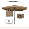 Clihome 8 Ft. x 10 Ft.Outdoor Patio Cantileve Square Umbrella with Crank Lift,Waterproof and Fade-Resistant Skirted Canopy,Without Base - 4 of 4