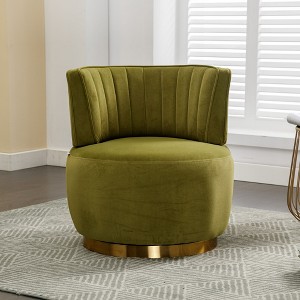 NicBex Living Room Chairs Modern Swivel Chair Round Armchairs with Wide Upholstered Velvet Accent Chair for Gaming, Reading, Living Room - 1 of 4