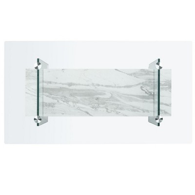 Kayley Rectangular Glass and Marble Coffee Table
