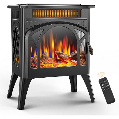 ZAFRO Electric Fireplace Heater 17" , Different Flame Effects, Adjustable Brightness and Heating Mode, Overheating Safe Design