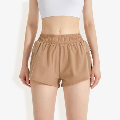Anna-Kaci Active Women's High Waist Running Shorts with Built-In Liner and Breathable Mesh Panels
