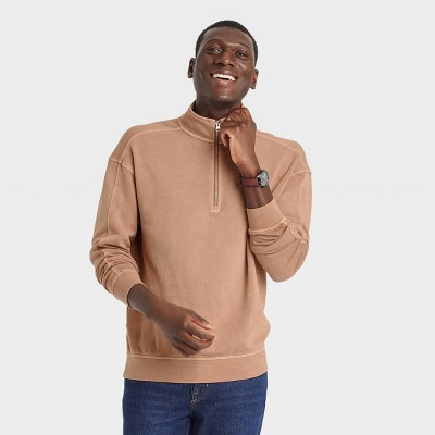 Men's 1/4 Zip Garment Dyed Sweatshirt - Goodfellow & Co™