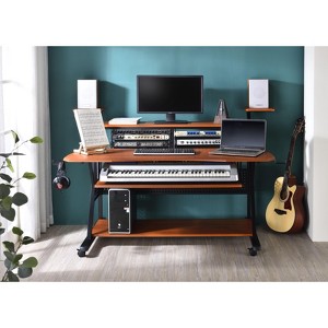 NicBex Home Office Desks Morden Desk with Storage Music Desk with Shelves, Keyboard Tray and Earphone Rack for Music Room - 1 of 4