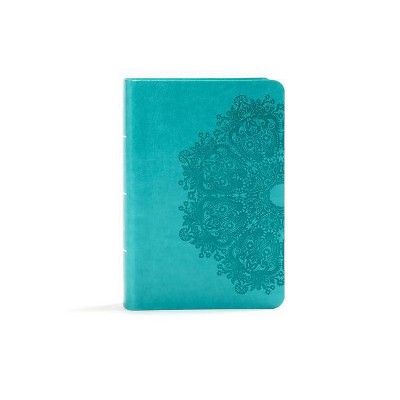 KJV Large Print Compact Reference Bible, Teal Leathertouch - by  Holman Bible Staff (Leather Bound)