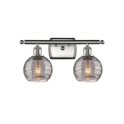 Athens Deco Swirl - 2 Light Bath Vanity In Industrial Style-11 Inches Tall and 16 Inches Wide