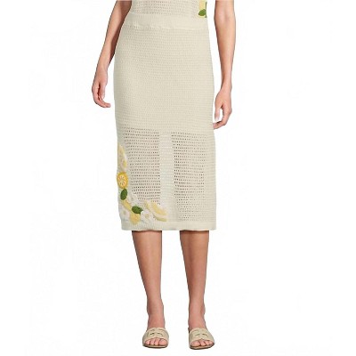 Women's Crochet Knit Lemon Skirt - SKIES ARE BLUE