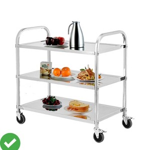 3 Tier Kitchen Serving Cart Heavy-Duty Rolling Utility Cart Kitchen Island Serving Cart w/ 360¡ã Wheels - 1 of 4