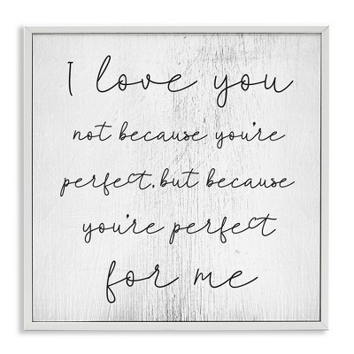 Stupell Industries Love Not Perfect Inspirational Romance, 17" x 17"