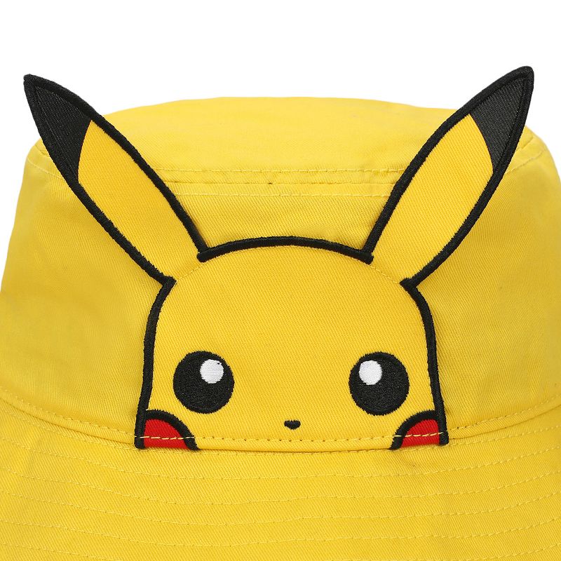 Pokemon Pikachu Big Face Unisex Adult Bucket Hat With 3D Plush, 4 of 7