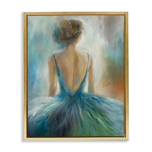 Stupell Industries Ballet Girl Figure Painting Floating Frame Canvas Art, Gold, 25" x 31" - 1 of 4