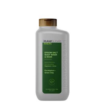 Raw Sugar Men's Epsom Body Wash + Bath Soak - Eucalyptus and Green Clay - 25 fl oz