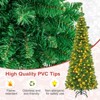 Tangkula 4.5/6.5/7.5ft Pencil Christmas Tree Pre-Lit Hinged Artificial Decoration w/ 250 Warm White Lights - 4 of 4